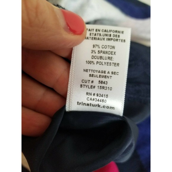 Trina Turk Dress 0 xs Sheath Striped‎ Colorful Mini - Picture 5 of 8